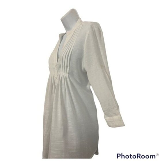 Mystree White Button Front Pleat Top Small - Picture 3 of 7